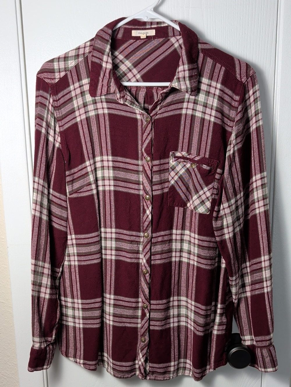 Maurices Large Ladies Blouse Plaid L Fall Shirt